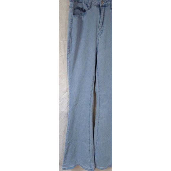 Shein Teens SZ 4 High Rise Flare Leg Light Wash Floral Stretch Jeans 26/28X33 - Picture 2 of 13